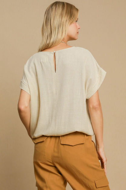 Beige Linen Drawstring Top – Lightweight, Stylish & Perfect for Everyday Wear