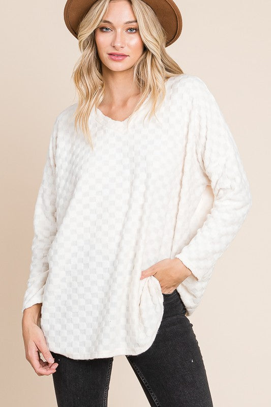 Cozy Textured V-Neck Sweater - Women's Lightweight Knit Top